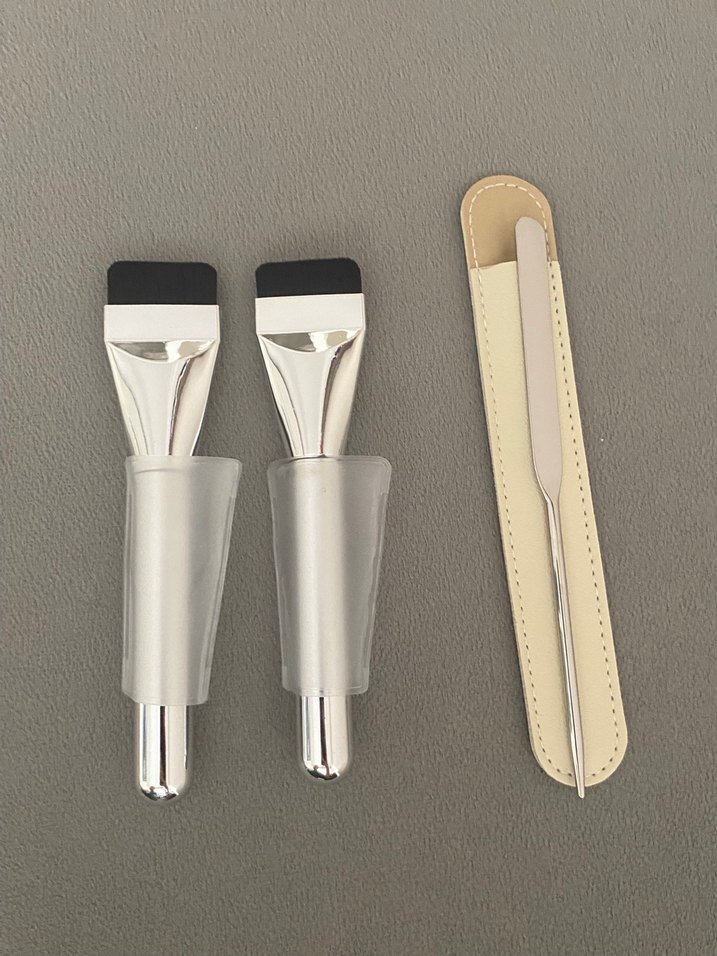 Kore stili ince uçlu fırça ve makyaj spatulası - Görsel 2