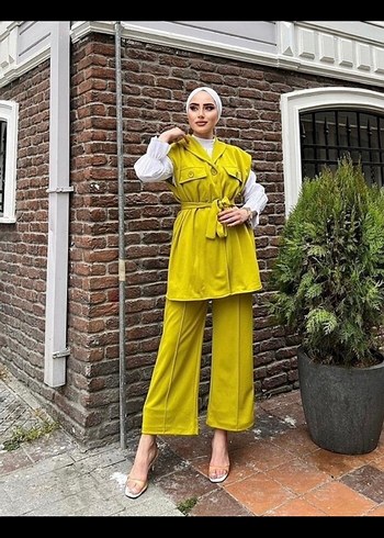 Tesettür ikili takım yağ yeşili
