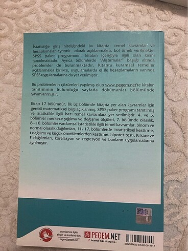  Sosyal bilimler için istatistik spss uygulamalı
