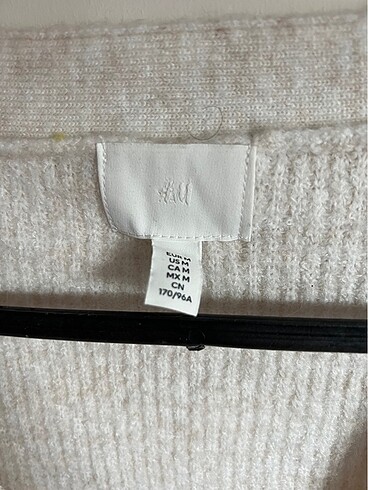 m Beden H&M triko hırka kazak bej beyaz renk