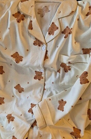 s Beden ten rengi Renk ayıcıklı rahat pijama