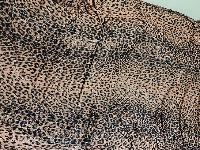 diğer Beden turuncu Renk Leopar desenli şalvarlık kumaş