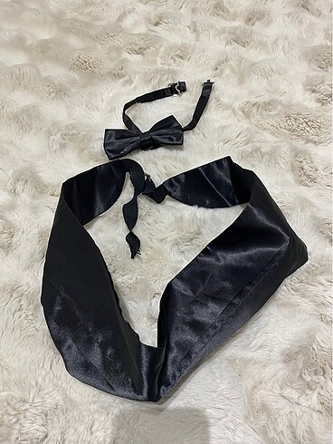 Damatlık papyon ve kuşak - Görsel 2