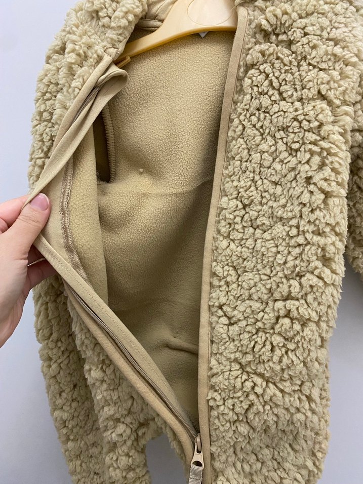 Kahverengi Peluş Erkek Bebek Tulumu - Görsel 2