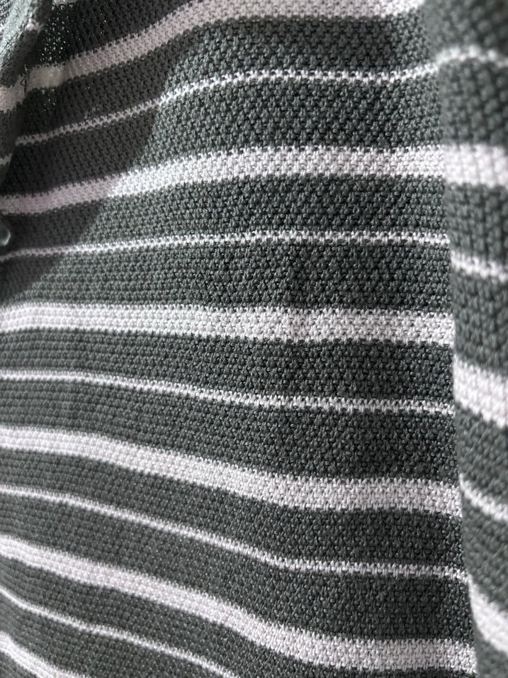 Gri Çizgili Düğmeli Erkek Polo Tişört - Görsel 2