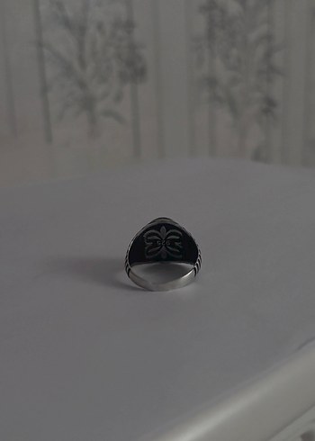 Gümüş Siyah Minimalist Punk Erkek Yüzük - Görsel 2