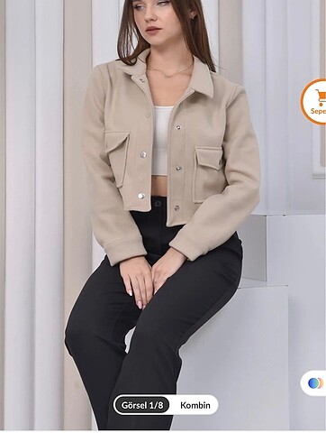 Crop kaşe çeket