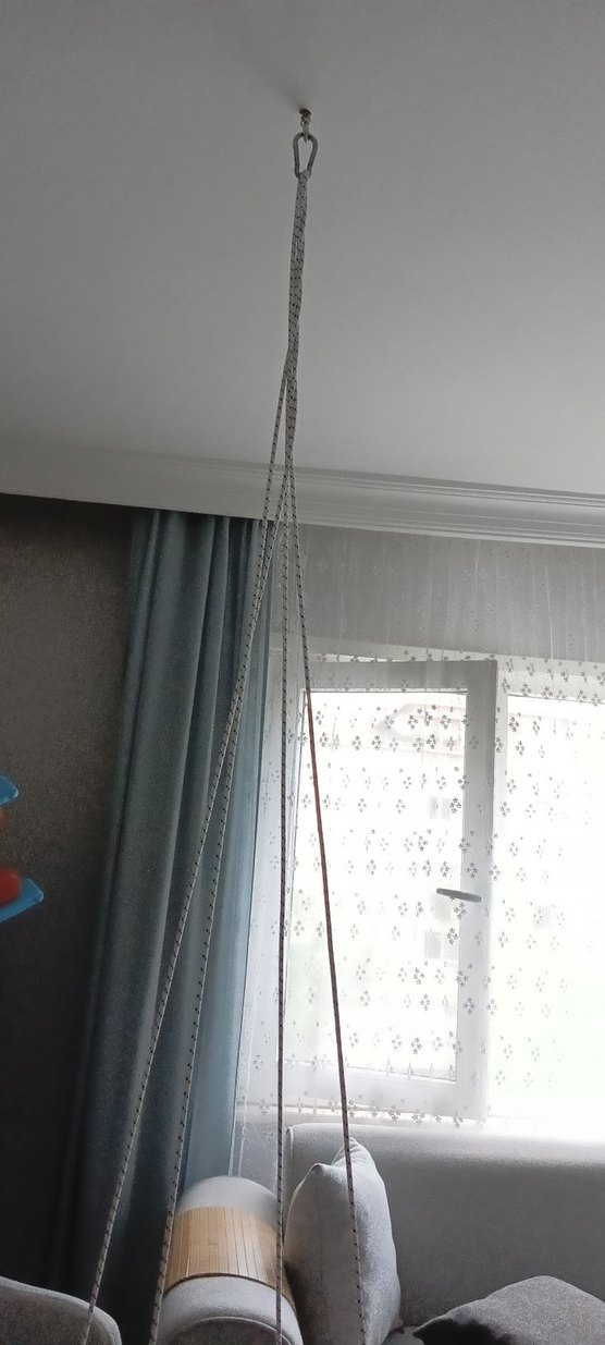 Yeşil Çizgili Sallanan Bebek Beşiği - Görsel 2