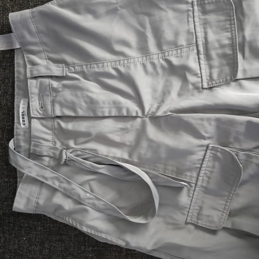 Gri Kadın Kemerli Salaş Kumaş Pantolon - Görsel 3