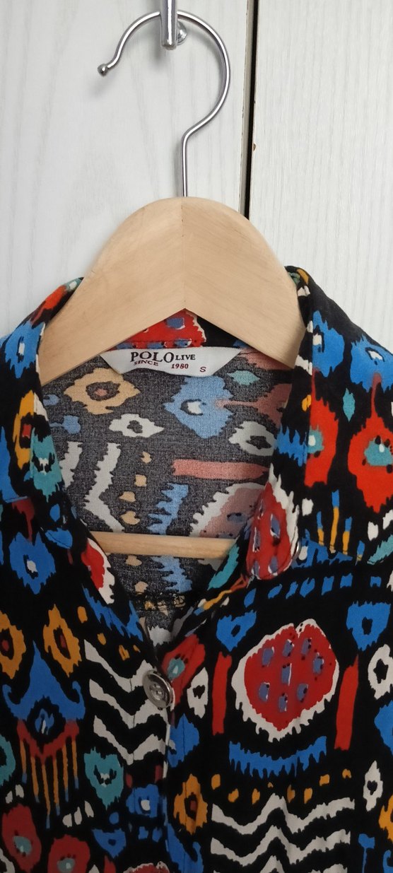 Bohem Çok Renkli Desenli Uzun Kollu Gömlek - Görsel 2