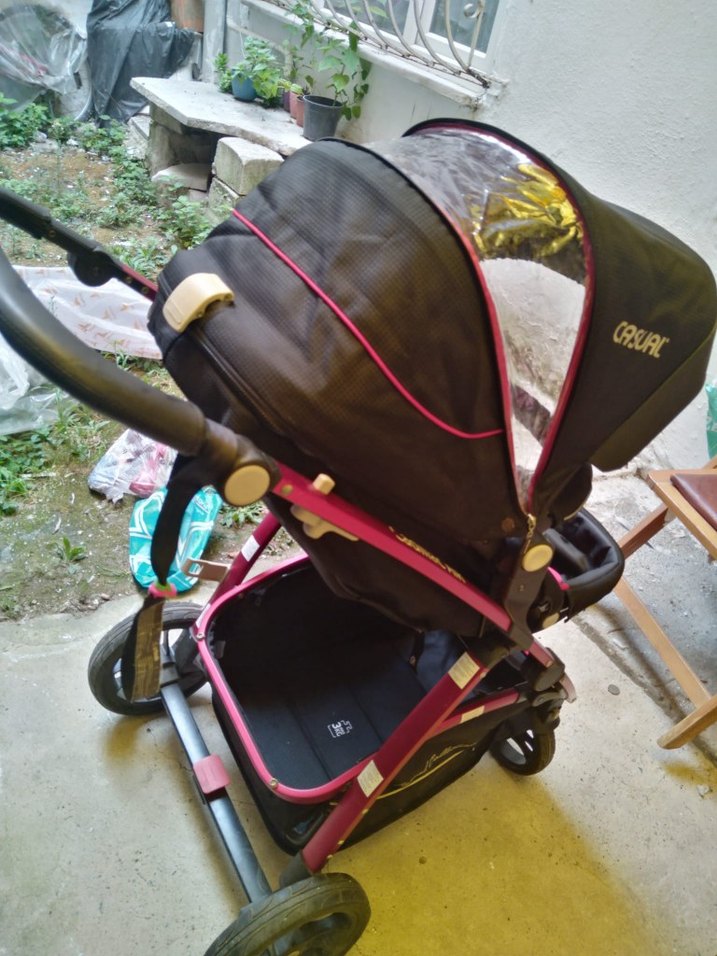 Koyu Pembe Casual Bebek Arabası - Görsel 3