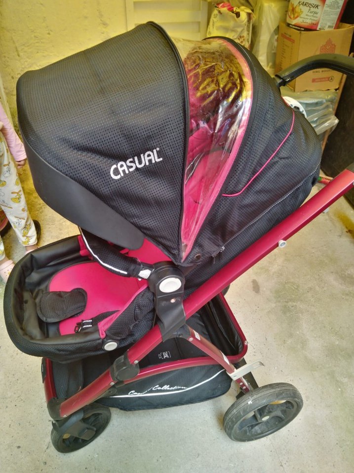 Koyu Pembe Casual Bebek Arabası - Görsel 5