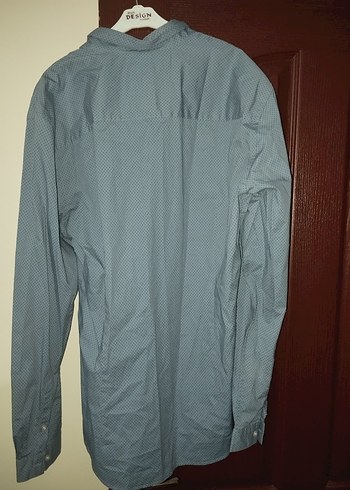 Mavi Keten Erkek Gömlek, Normal Kesim, Uzun Kollu - Görsel 3