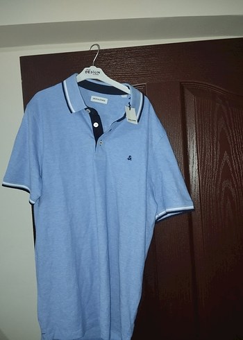 Mavi Düğmeli Erkek Polo Tişört - Görsel 2