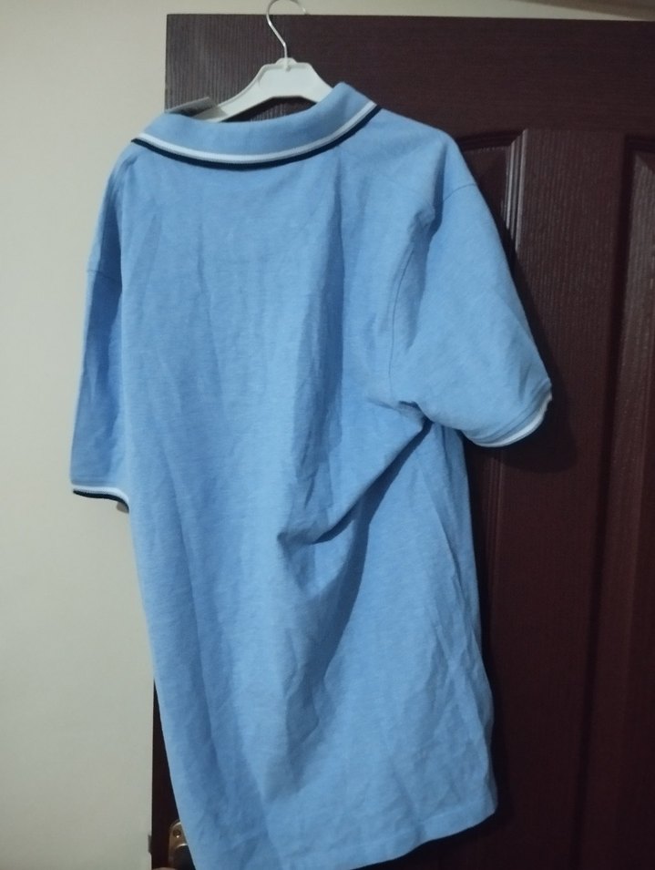 Mavi Düğmeli Erkek Polo Tişört - Görsel 4