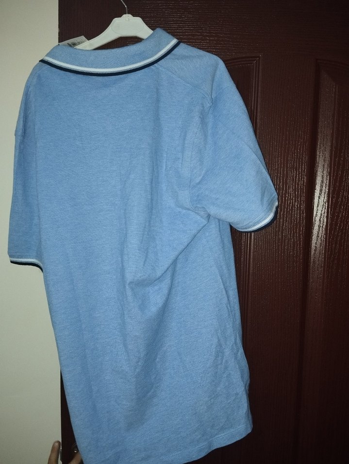 Mavi Düğmeli Erkek Polo Tişört - Görsel 3