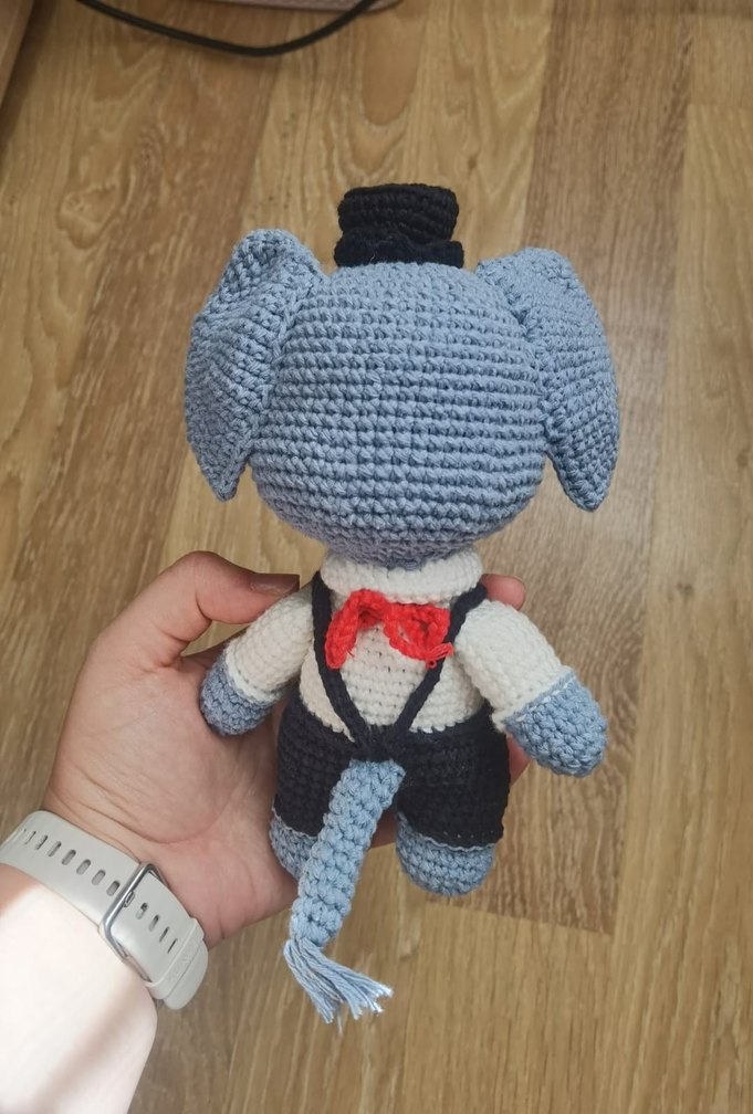 Gri Fil Amigurumi Oyuncak - Görsel 3