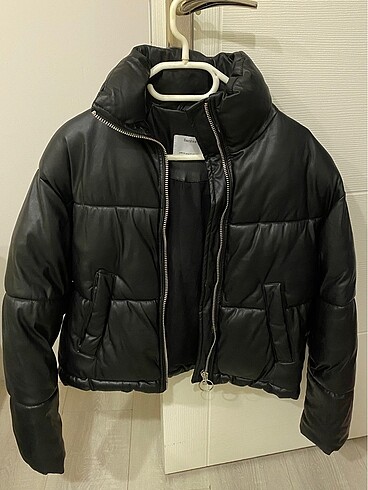 bershka siyah deri mont