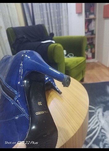 Diğer Mavi rugan topuklu bot 9 cm topuk