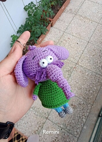 Amigurumi fil Necati anahtarlık 