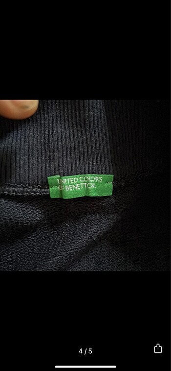 6 Yaş Beden lacivert Renk Benetton fermuarlı sweat unisex