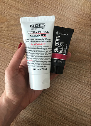 Kiehls orijinal boy yüz temizleme jeli ve flormar krem allık