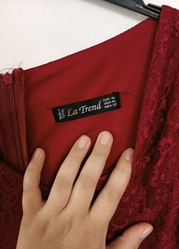 xl Beden bordo Renk Dantelli abiye elbise