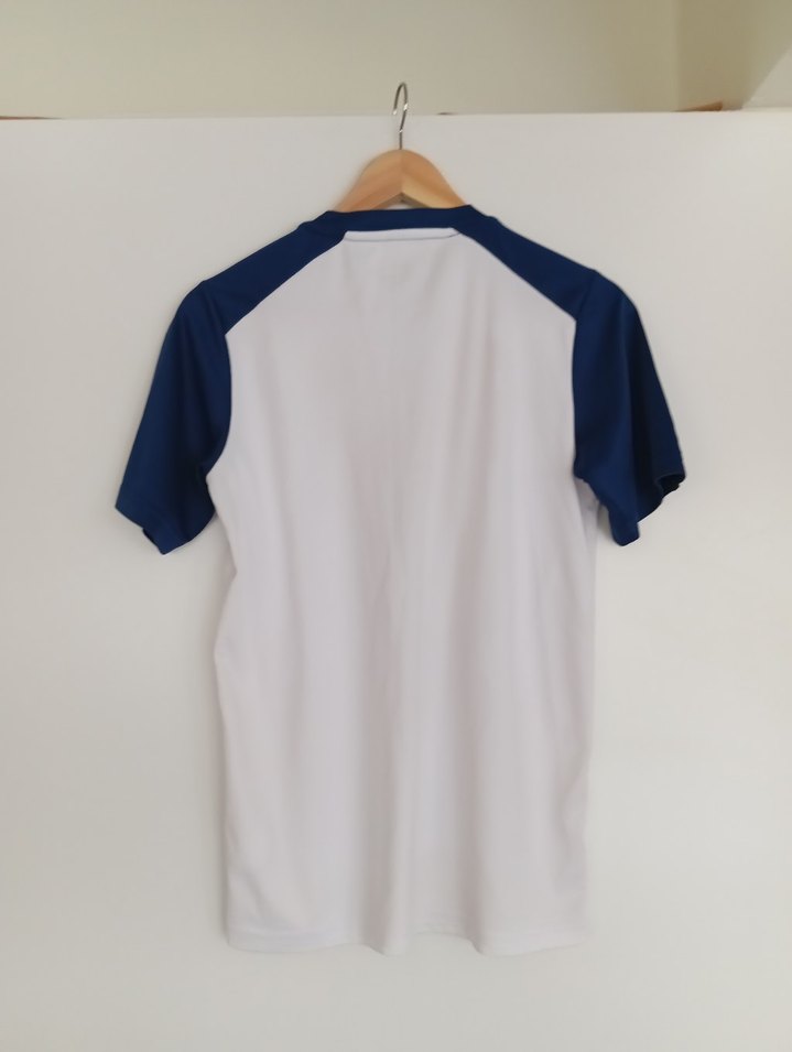 Erkek Beyaz Lacivert Kısa Kollu Spor Tişört - Görsel 2