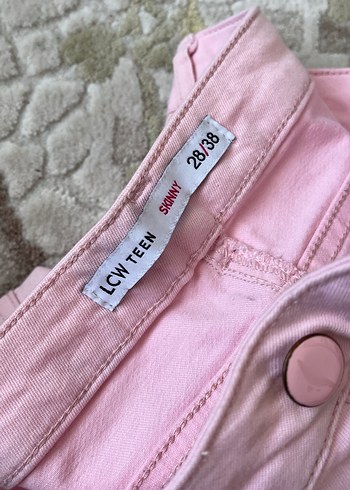 Pembe Midi Pamuk Kadın Pantolon skiny kız çocuk için uygun - Görsel 3