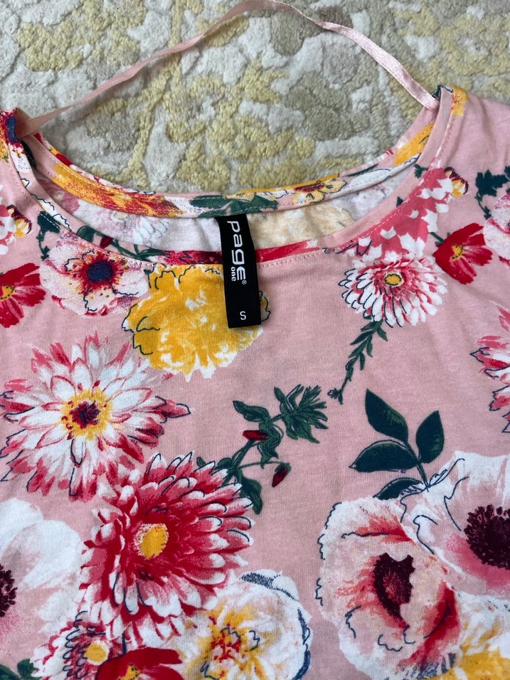 Dantel Detaylı Pembe Çiçekli Bohem Bluz - Görsel 2