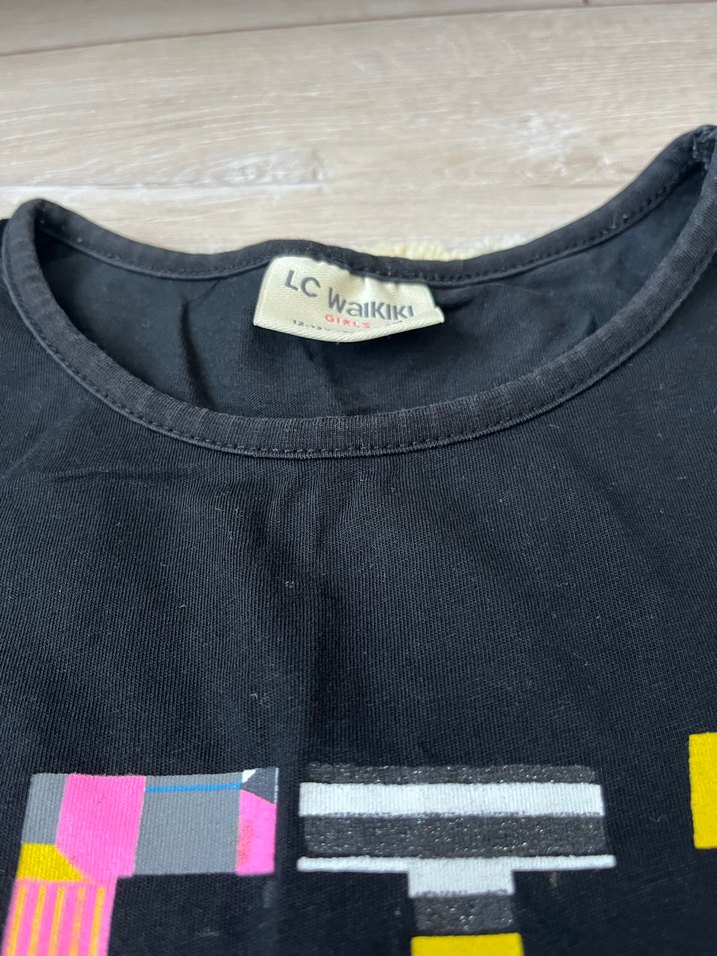 Renkli Baskılı Kız çocuk elbise Payetli - Görsel 2