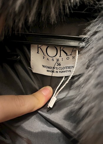 Gri  Desenli Kadın Peluş Ceket antrasit kürk Sinem Kıvanç - Görsel 3