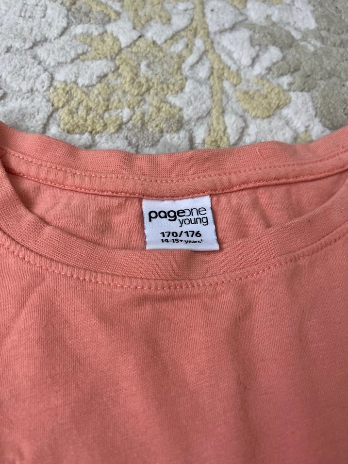 Kız Çocuk Pembe Kısa Kollu Baskılı T-shirt - Görsel 2