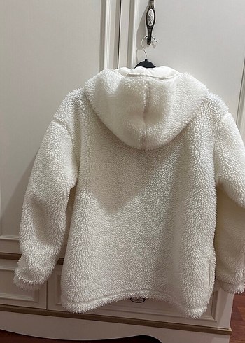 Nike Beyaz Peluş Detaylı Kadın Ceket - Görsel 3