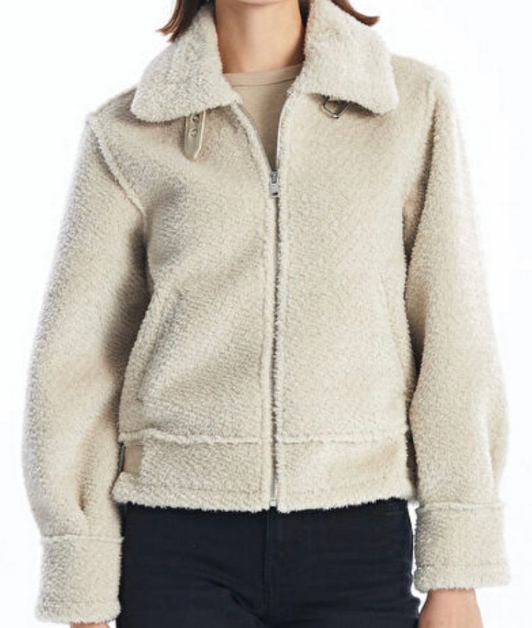 Bej Peluş Detaylı Kadın Ceket - Görsel 2