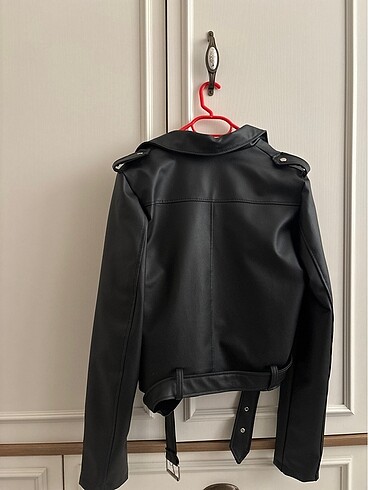 Kadın siyah deri ceket - Görsel 3