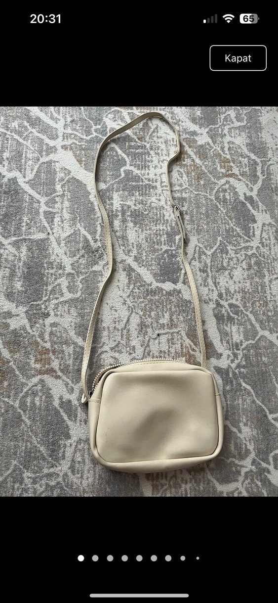 Yılan Desenli Beyaz Deri Kadın Çapraz Çanta - Görsel 2