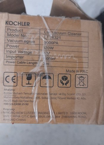 Kochler A6 Siyah Araç Elektrikli Süpürgesi - Görsel 2