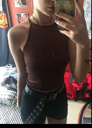 Parlak crop top