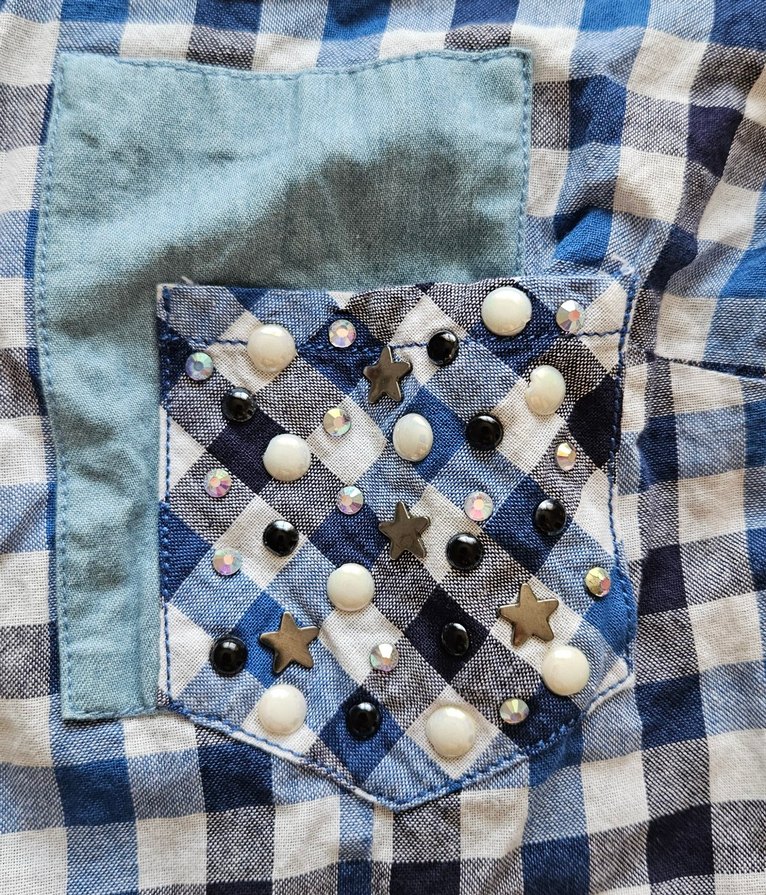 Taşlı Kısa Kollu Gömlek - Görsel 3