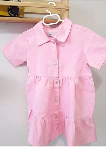 Pembe Denim Elbise