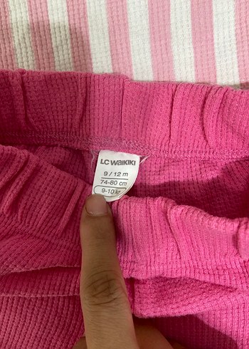 LC Waikiki Pembe Nakışlı Bebek Kız Takımı