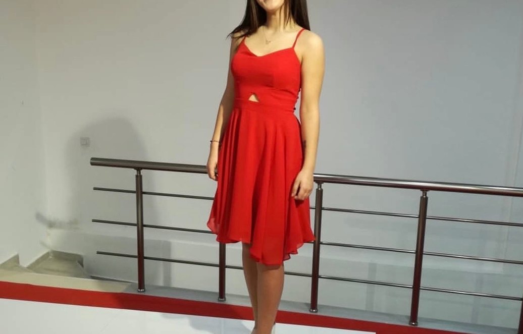 Kırmızı Midi Kokteyl Elbisesi - Görsel 3