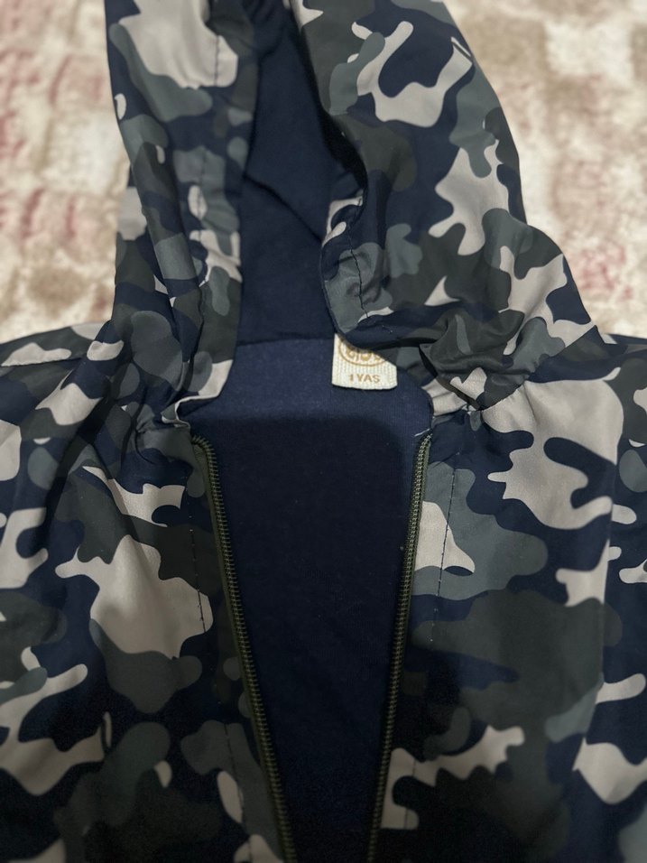 Kapüşonlu Kamuflaj Desenli Erkek Çocuk Ceketi - Görsel 3