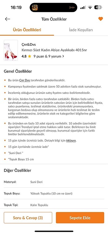 37 Beden kırmızı Renk Kırmızı topuklu