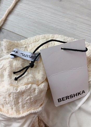 m Beden beyaz Renk Beyaz V Yaka İp Askılı Bohem Crop Top