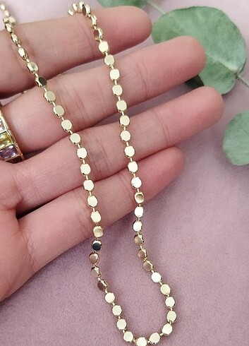 14K Renkte 50 cm Xuping Ezme Pul Zincir Kolye