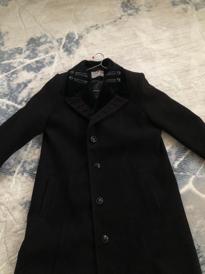 Klasik Siyah Uzun Kürklü erkek Kaban - Görsel 2