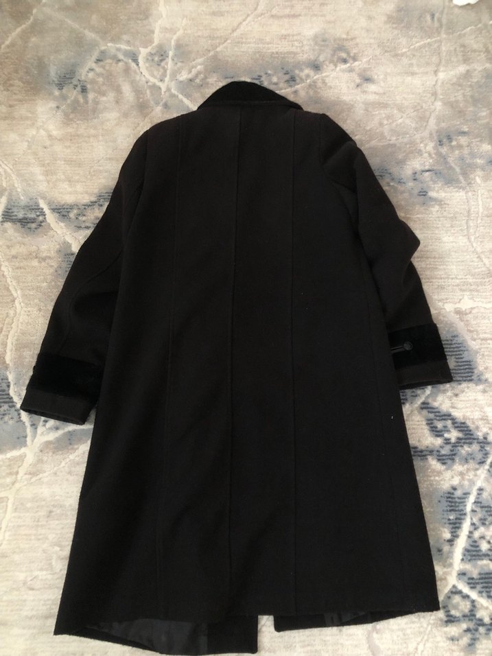 Klasik Siyah Uzun Kürklü erkek Kaban - Görsel 5