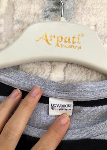 Kız çocuk çizgili kazak - Görsel 2